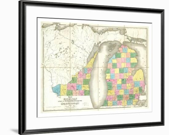 Map Of Michigan And Part Of Wisconsin Territory C 1839 Art Print David H Burr Art Com