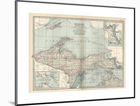 Map of Michigan, Northern Part-Encyclopaedia Britannica-Mounted Giclee Print