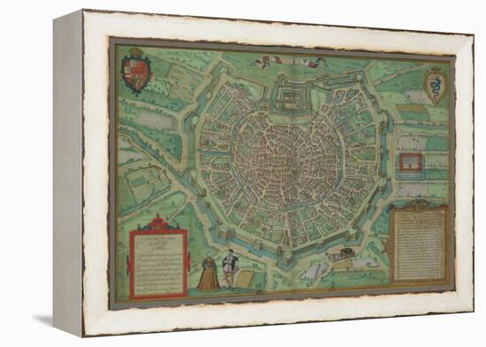 Map of Milan, from "Civitates Orbis Terrarum" by Georg Braun and Frans Hogenburg, circa 1572-Joris Hoefnagel-Framed Premier Image Canvas