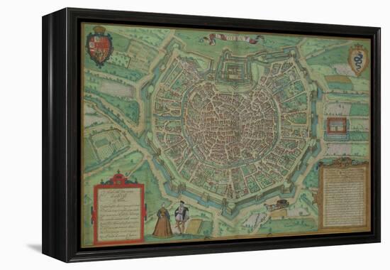 Map of Milan, from "Civitates Orbis Terrarum" by Georg Braun and Frans Hogenburg, circa 1572-Joris Hoefnagel-Framed Premier Image Canvas