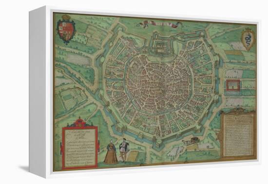 Map of Milan, from "Civitates Orbis Terrarum" by Georg Braun and Frans Hogenburg, circa 1572-Joris Hoefnagel-Framed Premier Image Canvas