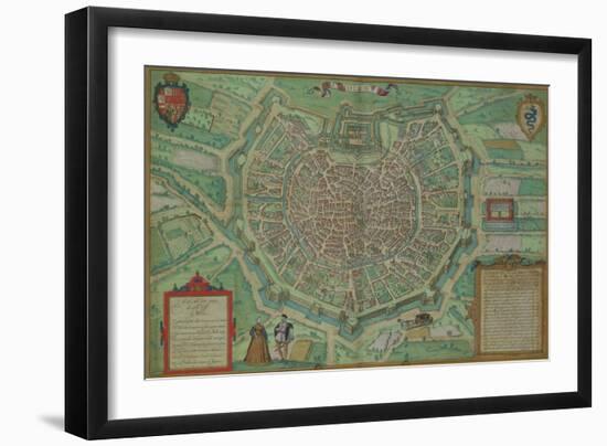 Map of Milan, from "Civitates Orbis Terrarum" by Georg Braun and Frans Hogenburg, circa 1572-Joris Hoefnagel-Framed Giclee Print