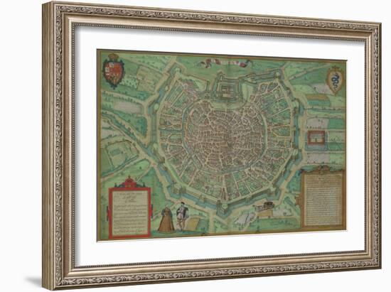Map of Milan, from "Civitates Orbis Terrarum" by Georg Braun and Frans Hogenburg, circa 1572-Joris Hoefnagel-Framed Giclee Print