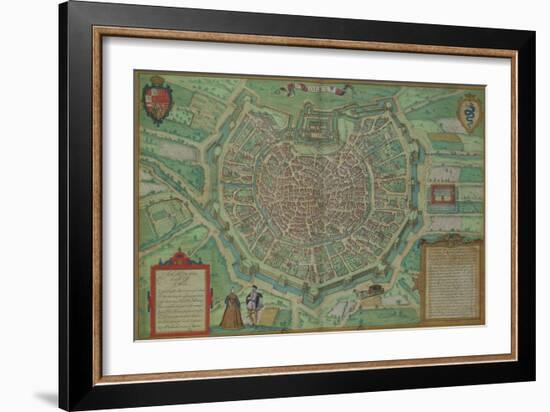 Map of Milan, from "Civitates Orbis Terrarum" by Georg Braun and Frans Hogenburg, circa 1572-Joris Hoefnagel-Framed Giclee Print