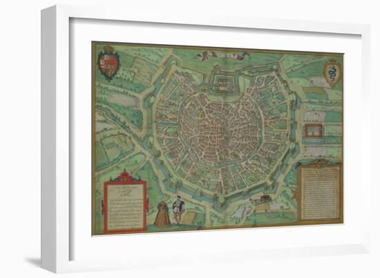 Map of Milan, from "Civitates Orbis Terrarum" by Georg Braun and Frans Hogenburg, circa 1572-Joris Hoefnagel-Framed Giclee Print