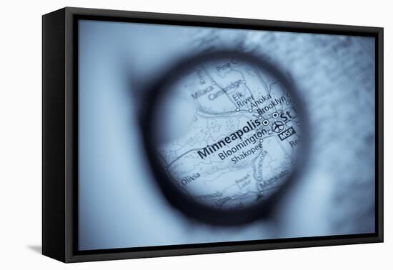 Map Of Minneapolis-lwzfoto-Framed Stretched Canvas