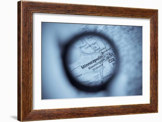 Map Of Minneapolis-lwzfoto-Framed Art Print