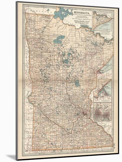 Map of Minnesota-Encyclopaedia Britannica-Mounted Art Print