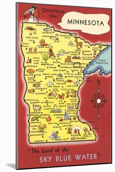 Map of Minnesota-null-Mounted Art Print