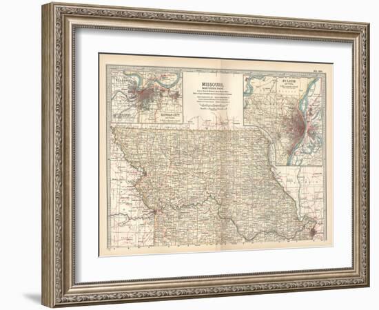 Map of Missouri, Northern Part-Encyclopaedia Britannica-Framed Art Print