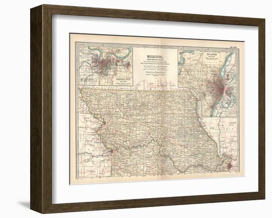 Map of Missouri, Northern Part-Encyclopaedia Britannica-Framed Art Print