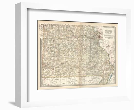 Map of Missouri, Southern Part. United States-Encyclopaedia Britannica-Framed Art Print