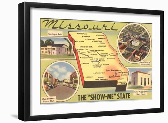 Map of Missouri-null-Framed Art Print