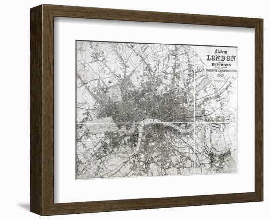 Map of Modern London and Its Environs, 1854-null-Framed Giclee Print