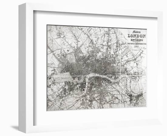 Map of Modern London and Its Environs, 1854-null-Framed Giclee Print