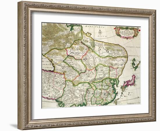 Map of Mongolia Showing Part of Russia, Japan and China, C.1680-Frederick de Wit-Framed Giclee Print