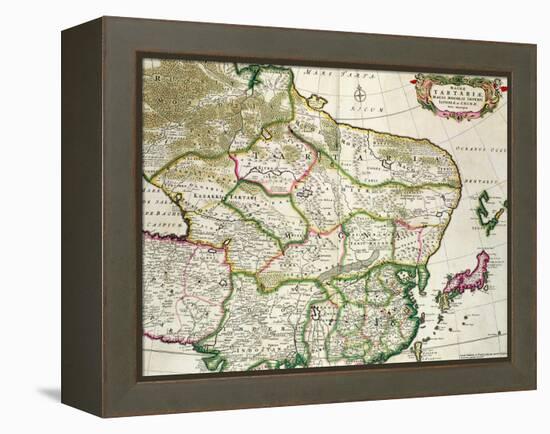 Map of Mongolia Showing Part of Russia, Japan and China, C.1680-Frederick de Wit-Framed Premier Image Canvas