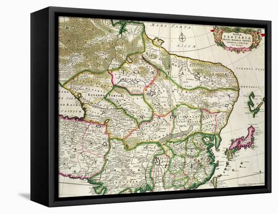 Map of Mongolia Showing Part of Russia, Japan and China, C.1680-Frederick de Wit-Framed Premier Image Canvas