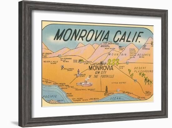 Map of Monrovia, California-null-Framed Art Print