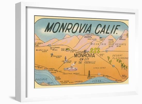 Map of Monrovia, California-null-Framed Art Print