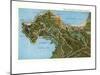 Map of Monterey Peninsula, California-null-Mounted Art Print