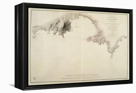 Map of Montevideo Harbor and Bay, from French Nautical Atlas, 1833-null-Framed Premier Image Canvas