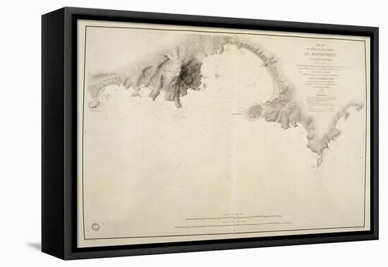 Map of Montevideo Harbor and Bay, from French Nautical Atlas, 1833-null-Framed Premier Image Canvas