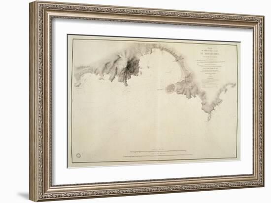 Map of Montevideo Harbor and Bay, from French Nautical Atlas, 1833-null-Framed Giclee Print