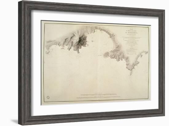 Map of Montevideo Harbor and Bay, from French Nautical Atlas, 1833-null-Framed Giclee Print