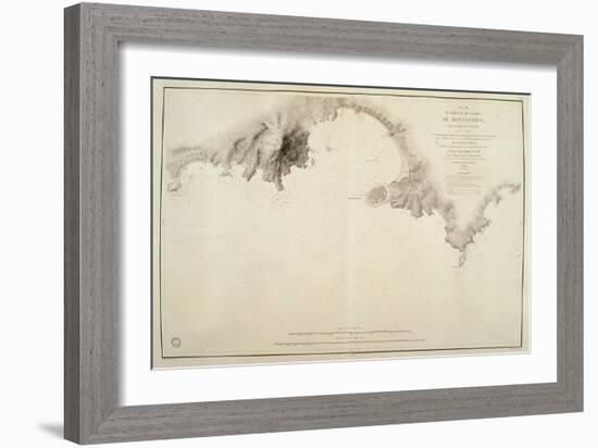 Map of Montevideo Harbor and Bay, from French Nautical Atlas, 1833-null-Framed Giclee Print