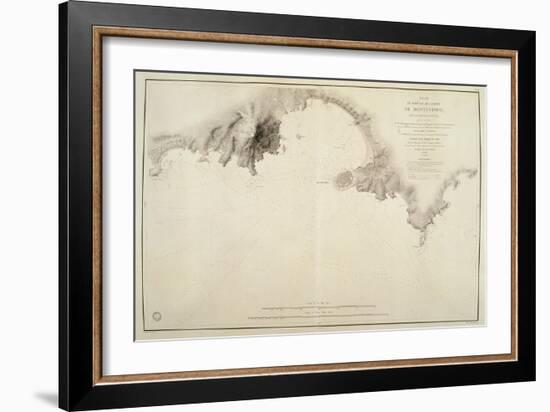 Map of Montevideo Harbor and Bay, from French Nautical Atlas, 1833-null-Framed Giclee Print