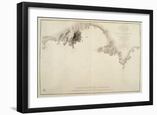 Map of Montevideo Harbor and Bay, from French Nautical Atlas, 1833-null-Framed Giclee Print