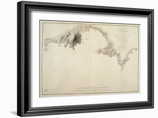 Map of Montevideo Harbor and Bay, from French Nautical Atlas, 1833-null-Framed Giclee Print