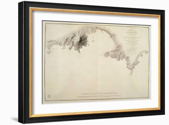 Map of Montevideo Harbor and Bay, from French Nautical Atlas, 1833-null-Framed Giclee Print