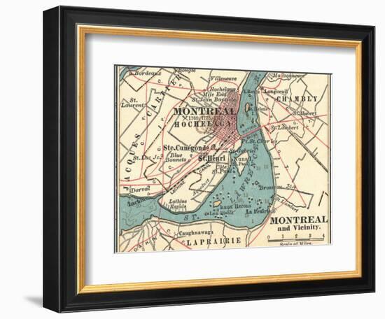 Map of Montreal (C. 1900), Maps-Encyclopaedia Britannica-Framed Art Print