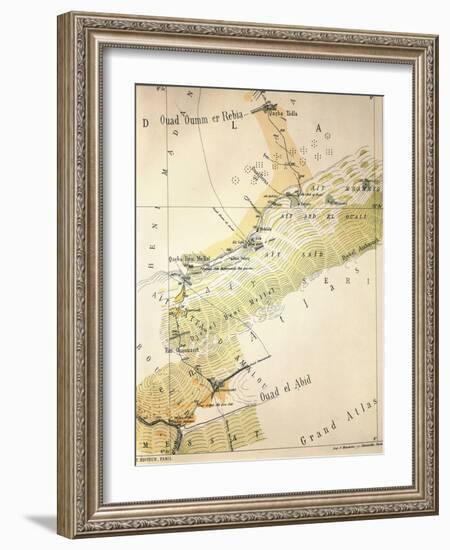 Map of Morocco from Grand or High Atlas Region-null-Framed Giclee Print