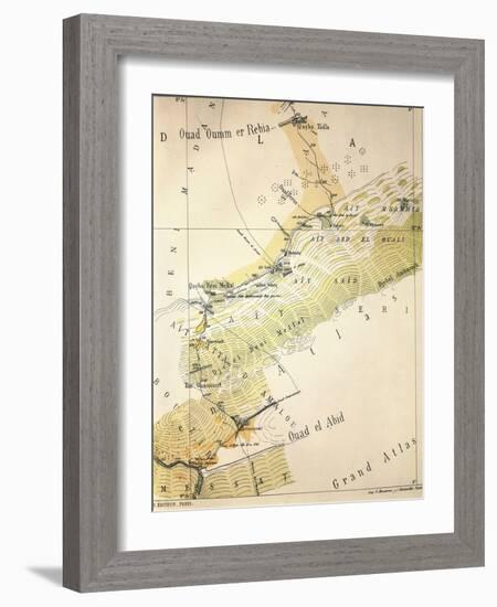 Map of Morocco from Grand or High Atlas Region-null-Framed Giclee Print