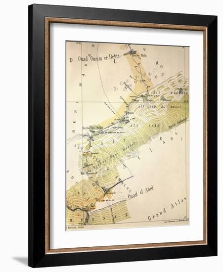 Map of Morocco from Grand or High Atlas Region-null-Framed Giclee Print