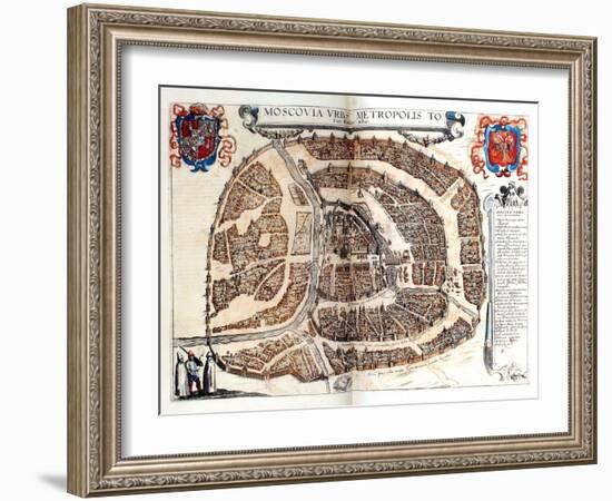 Map of Moscow, 1572-Georg Braun-Framed Giclee Print