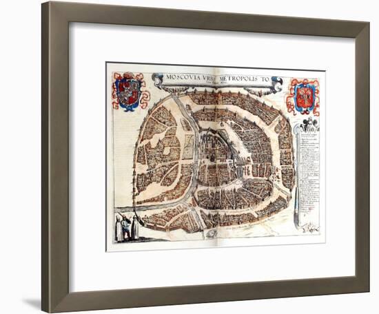 Map of Moscow, 1572-Georg Braun-Framed Giclee Print