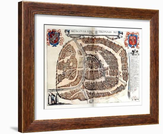 Map of Moscow, 1572-Georg Braun-Framed Giclee Print