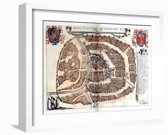 Map of Moscow, 1572-Georg Braun-Framed Giclee Print