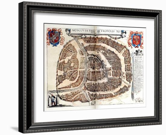 Map of Moscow, 1572-Georg Braun-Framed Giclee Print