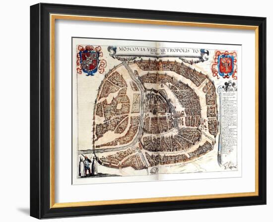 Map of Moscow, 1572-Georg Braun-Framed Giclee Print