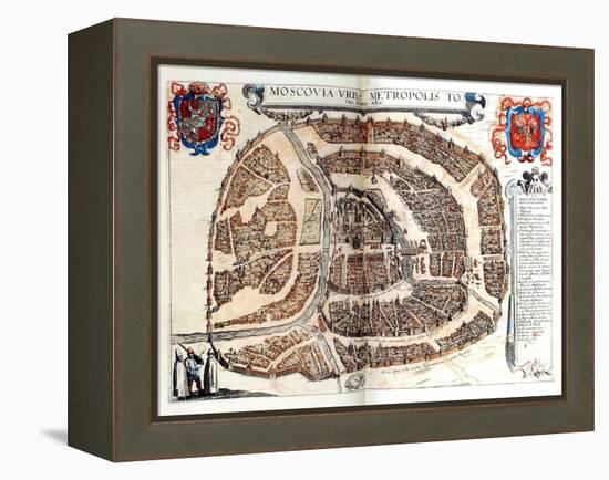 Map of Moscow, 1572-Georg Braun-Framed Premier Image Canvas