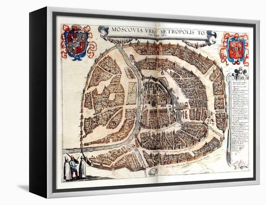 Map of Moscow, 1572-Georg Braun-Framed Premier Image Canvas