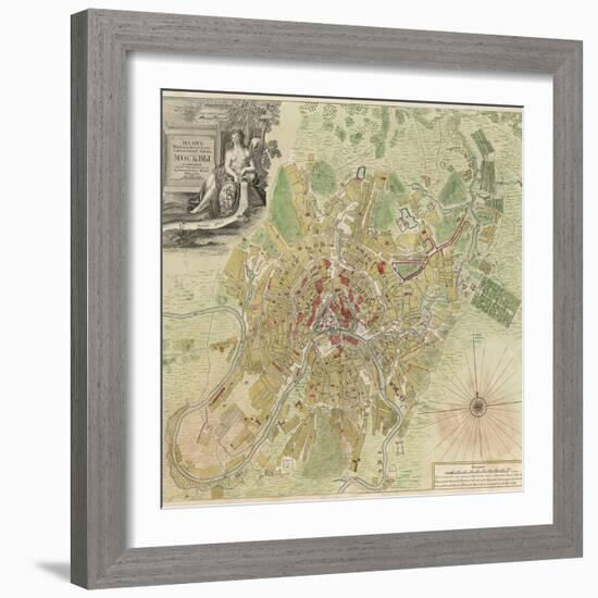 Map of Moscow, 1739-Ivan Fyodorovich Michurin-Framed Giclee Print