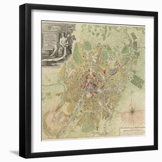 Map of Moscow, 1739-Ivan Fyodorovich Michurin-Framed Giclee Print