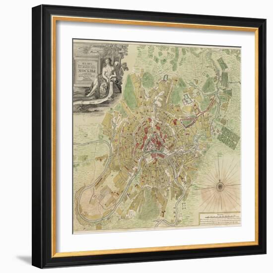 Map of Moscow, 1739-Ivan Fyodorovich Michurin-Framed Giclee Print