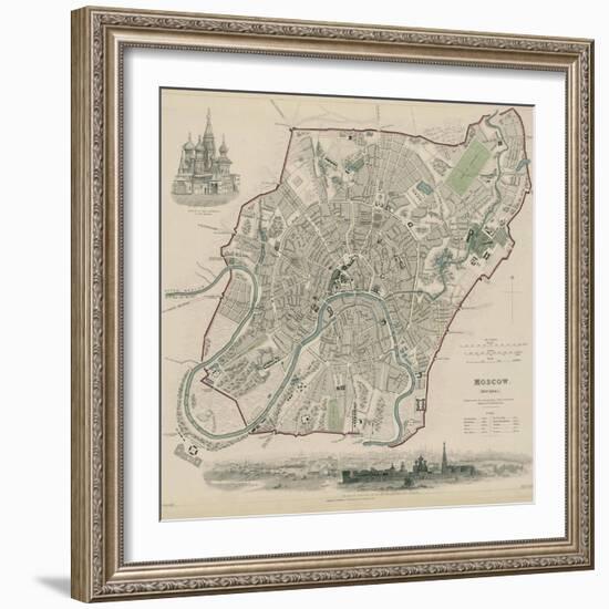 Map of Moscow, 1836-W.B. Clarke-Framed Giclee Print